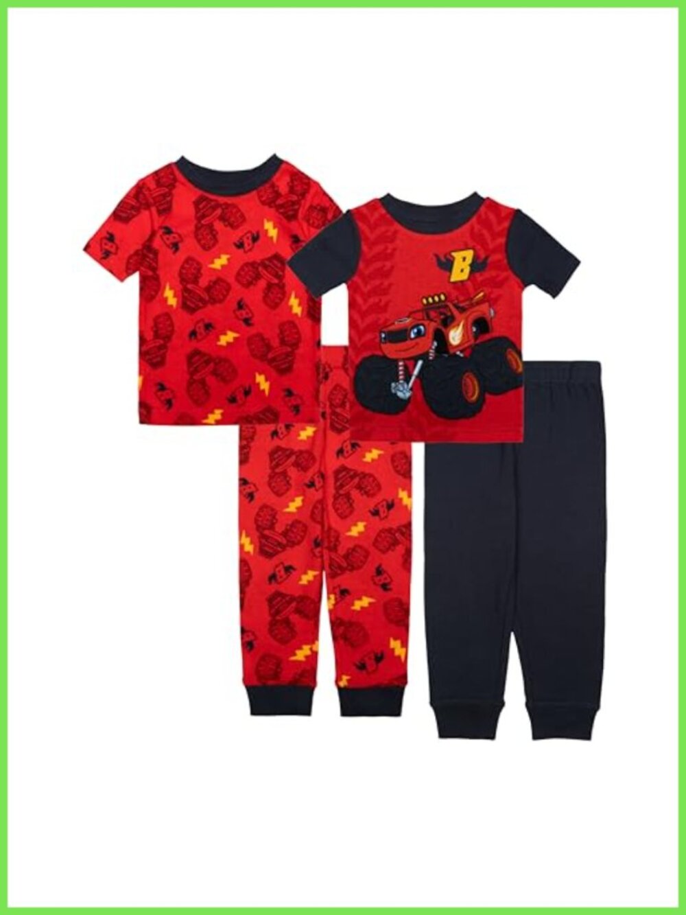 Nickelodeon Boys 4-Piece Snug-Fit Cotton Pajama Set Short Sleeve
